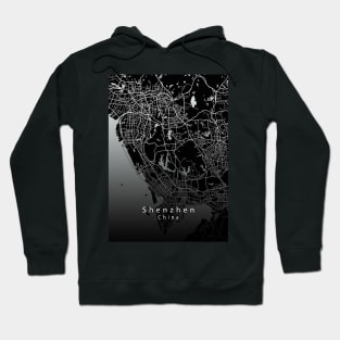 Shenzhen China City Map dark Hoodie